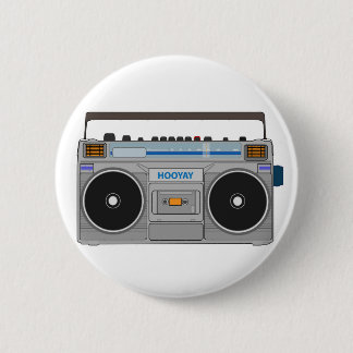 80'S BOOMBOX/GHETTO BLASTER RONDE BUTTON 5,7 CM
