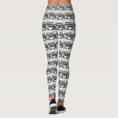 80s Boombox Grey Pattern opnieuw  Leggings (Achterkant)
