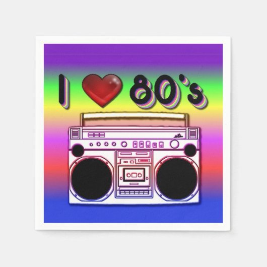 80's Boombox Party Servetten (Voorkant)