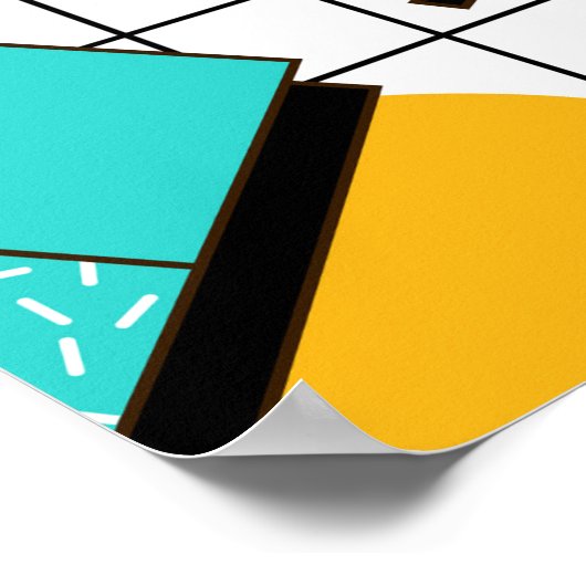 80s Bright Checkered: geometrisch. Poster (Hoek)