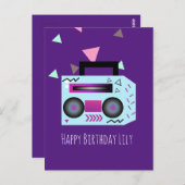 80s Bright Music System Joyeux Anniversaire Carte (Devant / Derrière)