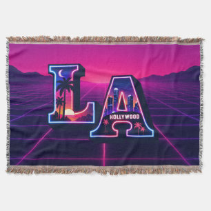 80s California stijl Neon LA typografie kunst Deken