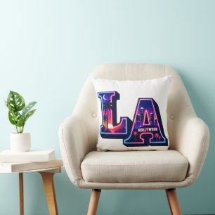 80s California stijl Neon LA typografie kunst Kussen