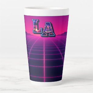 80s California stijl Neon LA typografie kunst  Latte Mok