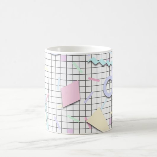 80s Candy Pastel Geo Print Mug (Centre)