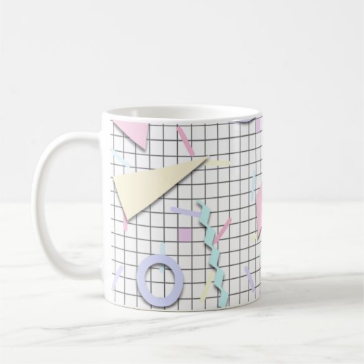 80s Candy Pastel Geo Print Mug (Gauche)
