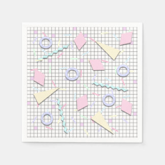 80s Candy Pastel Geo Print Servetten