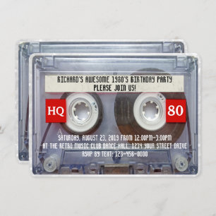 80s Cassette Mixtape 1980's Birthday Party Kaart