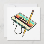 80s Cassettebandje Potlood 1980s Retro  Drow Kaart (Achterkant)