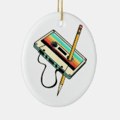 80s Cassettebandje Potlood 1980s Retro  Drow Keramisch Ornament (Rechts)