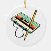 80s Cassettebandje Potlood 1980s Retro  Drow Keramisch Ornament (Achterkant)