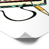 80s Cassettebandje Potlood 1980s Retro  Drow Poster (Hoek)