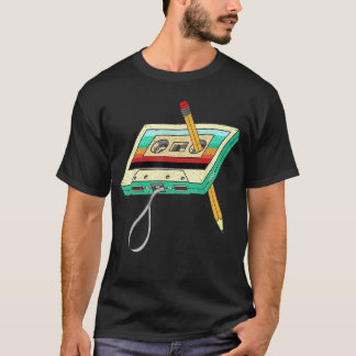 80s Cassettebandje Potlood 1980s Retro Vintage ter T-shirt