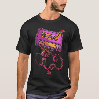 80s Cassettebandje Potlood 1980s Retro Vintage Ter T-shirt