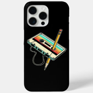 80s Cassetteregel Potlood 1980s Retro Vintage Worp iPhone 15 Pro Max Hoesje