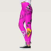 80s Collage Art Leggings Hot Rose (Gauche)
