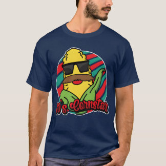 80s Cornstar Eigthies Funny Mustache Maïs vriend T-shirt