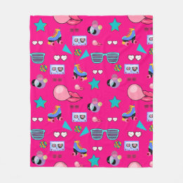 80s Costume Vibrant pink Retro culture pop Fleece Deken