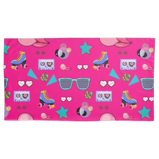 80s Costume Vibrant pink Retro culture pop Kussensloop (Voorkant)