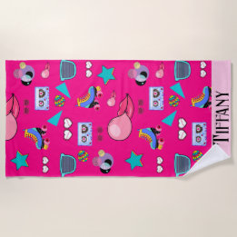 80s Costume Vibrant pink Retro culture pop Strandlaken