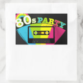 80s de Achtergrond van de Partij Rechthoekige Sticker (Tas)
