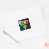 80s de Achtergrond van de Partij Vierkante Sticker (Envelop)