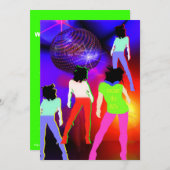 80s de uitnodiging van de partij 80s disco fluores (Voorkant / Achterkant)