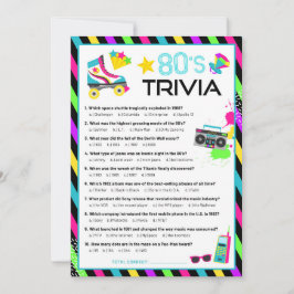 80s Decade Trivia Party Game Kaart
