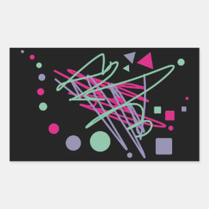 80s design tachtig splash medley art rechthoekige sticker