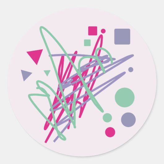 80s design tachtig splash medley art ronde sticker (Voorkant)