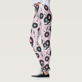 80s Disco Retro roze vinylrecords Leggings (Links)