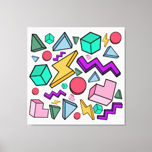 80s Esthetiek Vintage Retro Canvas Afdruk