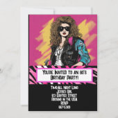 80's Feest kaart  Uitnodiging (Voorkant)