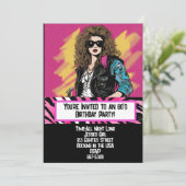 80's Feest kaart  Uitnodiging (Staand voorkant)