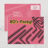  80's Feestuitnodiging Uitnodiging Briefkaart (Voorkant / Achterkant)
