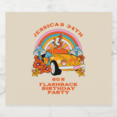 80s Flashback Retro Verjaardagsfeestje Beige Bier Etiket (Enkel label)