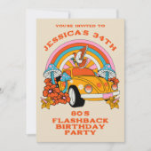 80s Flashback Retro Verjaardagsfeestje Beige Kaart (Voorkant)