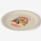 80s Flashback Retro Verjaardagsfeestje Beige Papieren Bordje (Gekanteld)