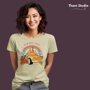 80s Flashback  Retro Verjaardagsfeestje Beige T-shirt