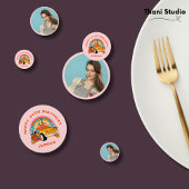 80s Flashback Retro Verjaardagsfeestje Roze Confetti