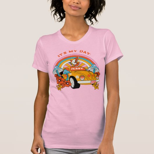 80s Flashback Retro Verjaardagsfeestje Roze T-shirt (Voorkant)