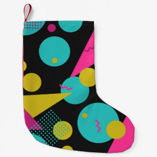 80s geometrisch naadloos patroon met memphis eleme kleine kerstsok