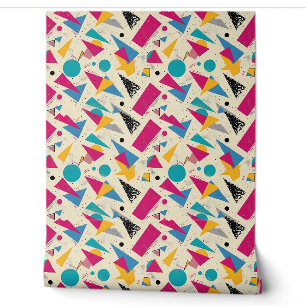 80s geometrisch patroon behang