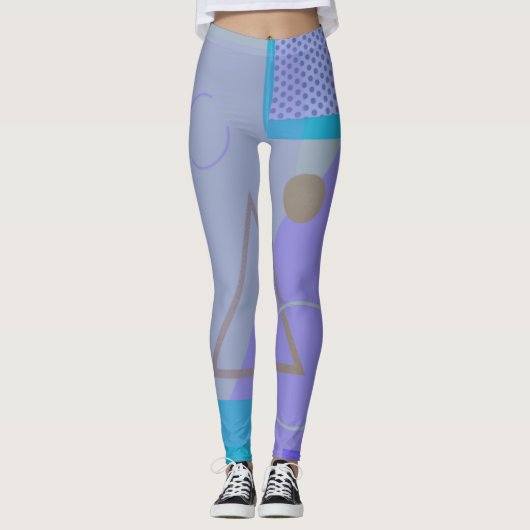 80s geometrische funky retro memphis leggings (Voorkant)