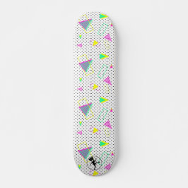 80s Grafisch Geometrische Ontwerpretro  Polka Skateboard