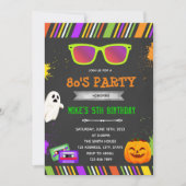 80s halloween verjaardagsfeest uitnodiging (Voorkant)