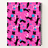 80s Katten Black Pink Geometric Memphis Pattern Notitieboek (Achterkant)