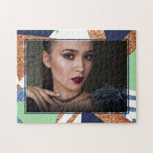 80s Kleur Abstract Navy Roos Gold Mint 90s Foto Legpuzzel