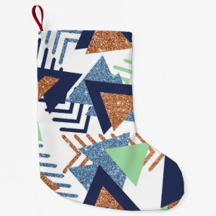 80s Kleur Abstract Navy Roos Gold Mint 90s Kleine Kerstsok
