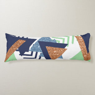 80s Kleur Abstract   Navy Roos Gold Mint 90s Lichaamskussen